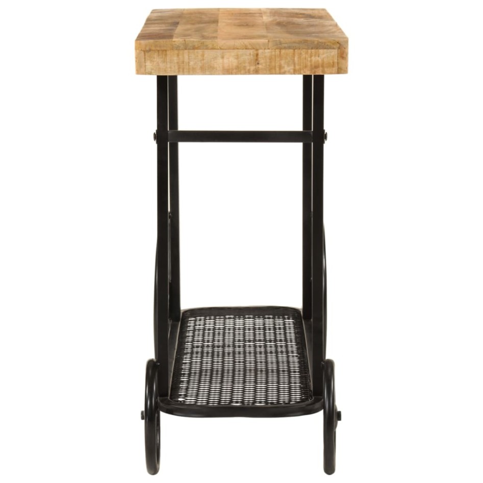 Mesa consola madera maciza de mango y hierro 112x36x76