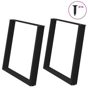 Patas para mesa comedor forma U 2uds acero negro