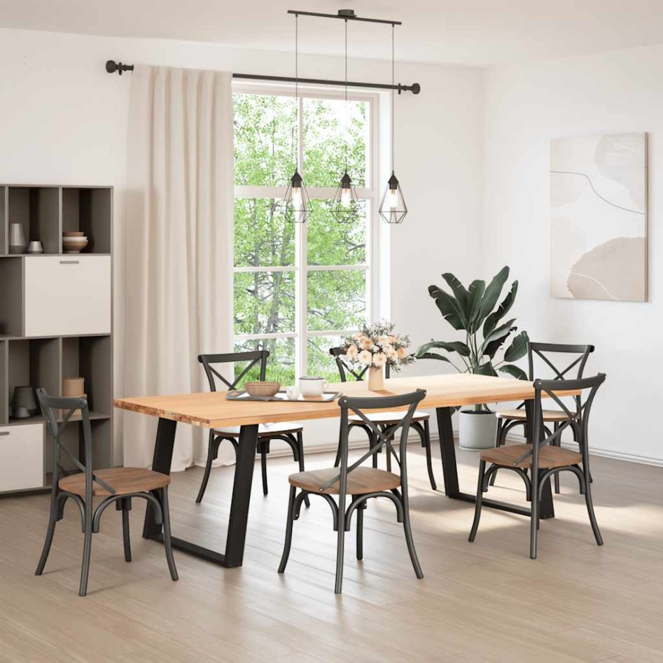 Patas para mesa comedor forma U 2uds acero negro