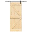 Puerta corredera con herrajes madera maciza de pino 85x210 cm