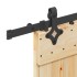 Puerta corredera con herrajes madera maciza de pino 90x210