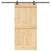 Puerta corredera con herrajes madera maciza de pino 100x210 cm