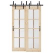 Kit de herrajes para puertas correderas acero negro 152,5 cm