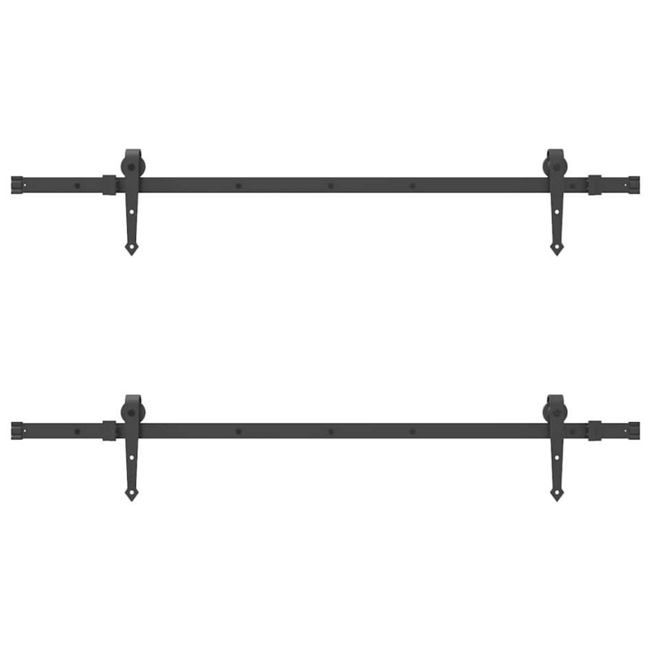Kit de herrajes para puertas correderas acero negro 152,5