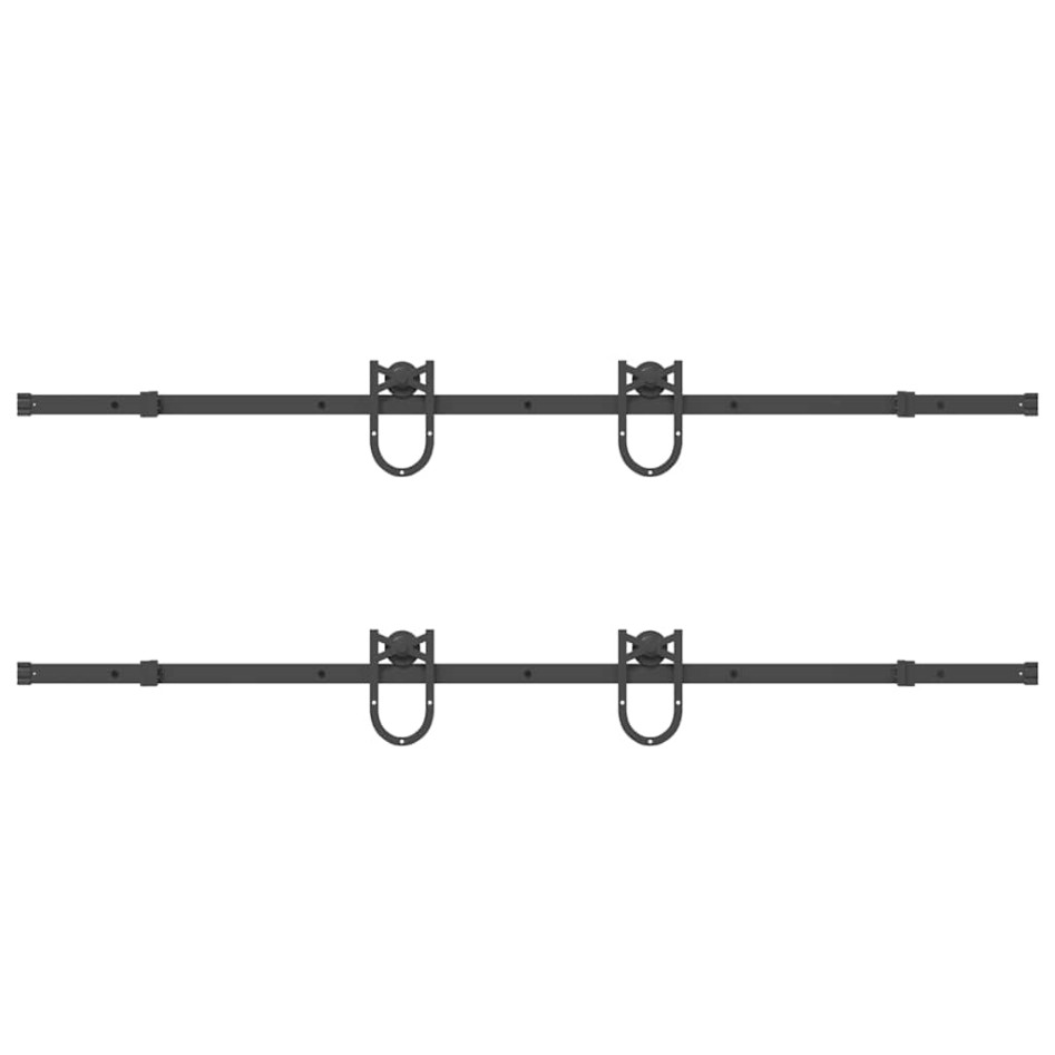 Kit de herrajes para puertas correderas acero negro 200