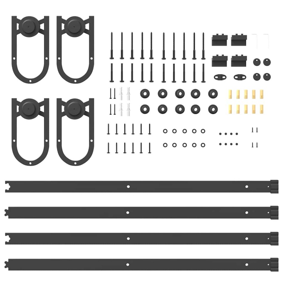 Kit de herrajes para puertas correderas acero negro 200