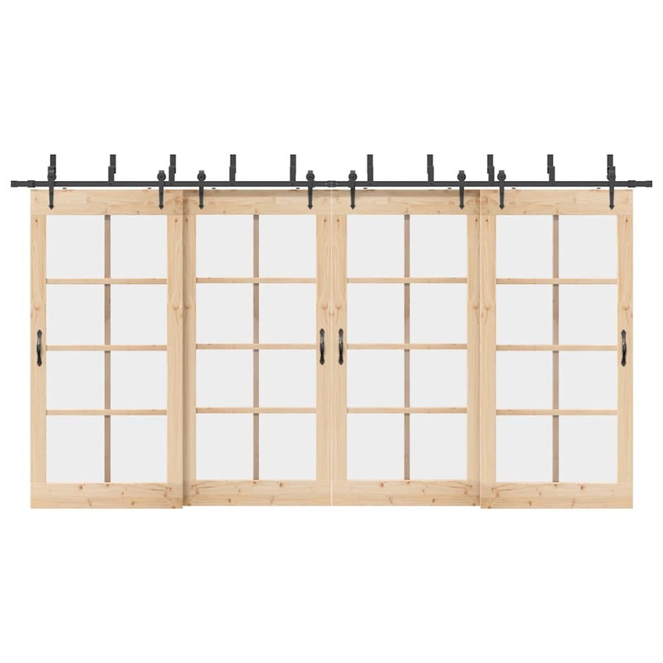 Kit de herrajes para puertas correderas acero negro 427