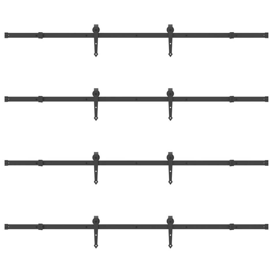 Kit de herrajes para puertas correderas acero negro 427