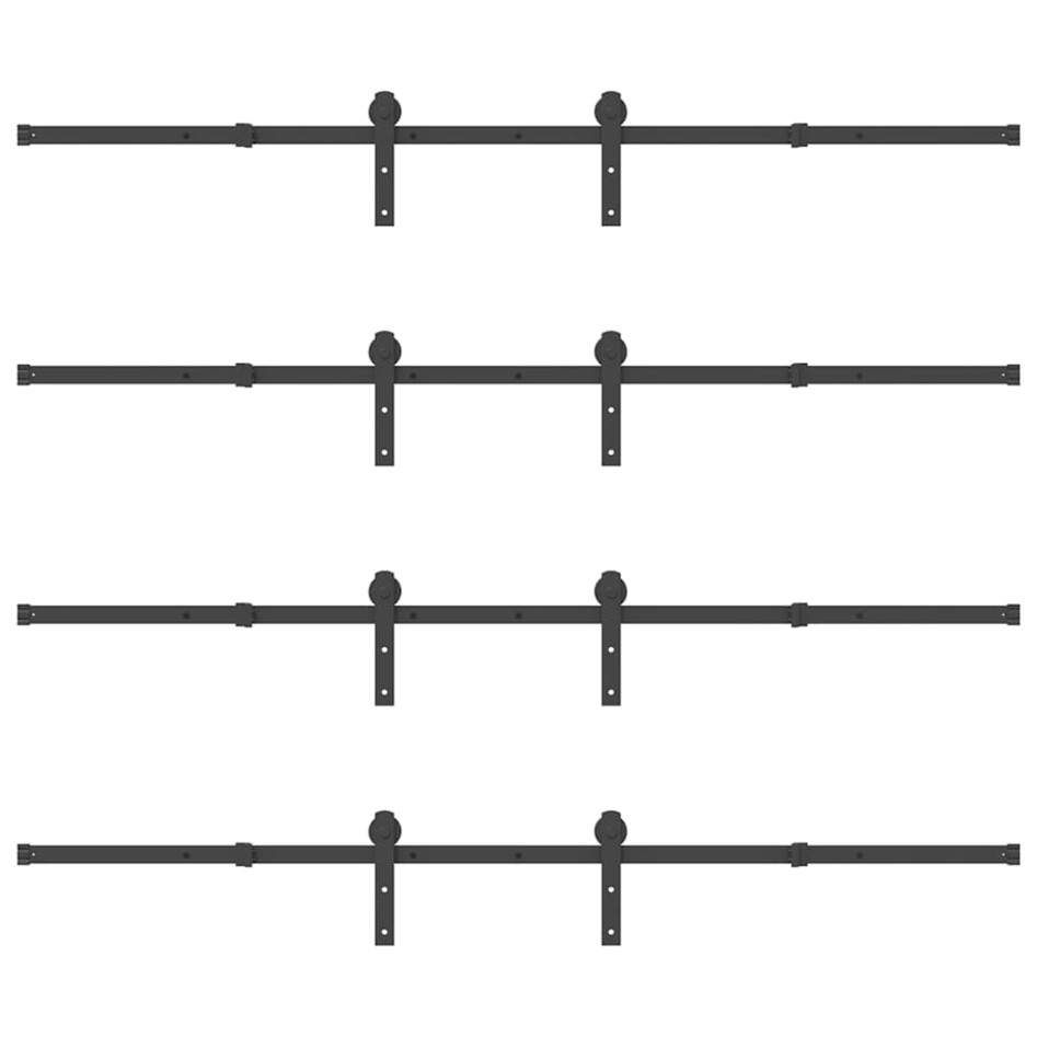 Kit de herrajes para puertas correderas acero negro 427