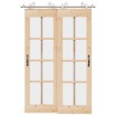 Kit de herrajes para puerta corredera 183 cm acero plateado