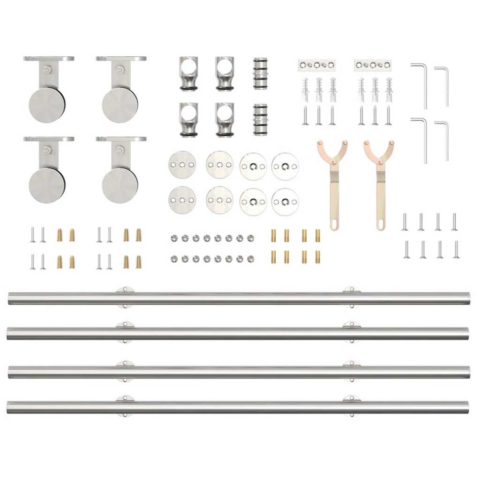 Kit de herrajes para puerta corredera 183 cm acero