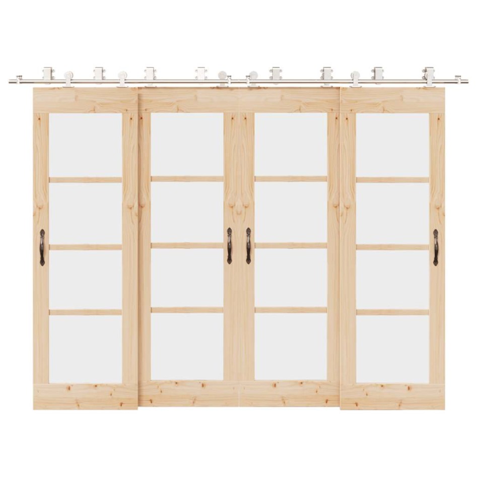 Kit de herrajes para puerta corredera 366 cm acero