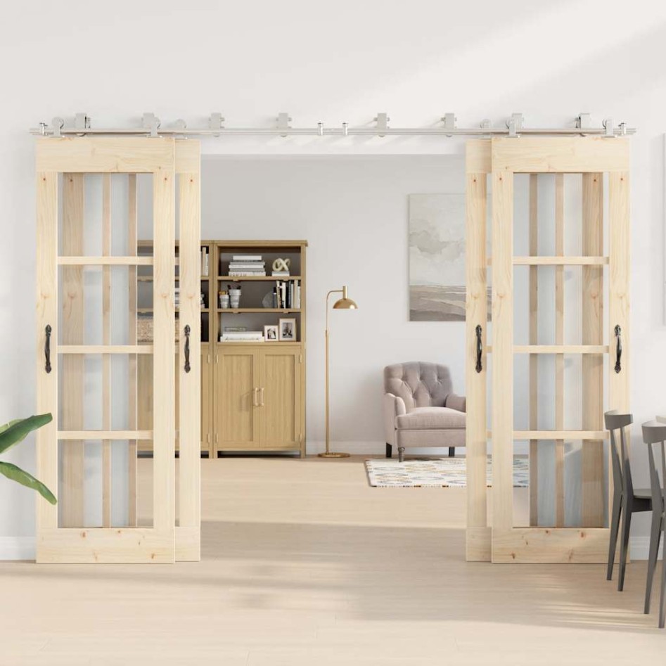 Kit de herrajes para puerta corredera 366 cm acero