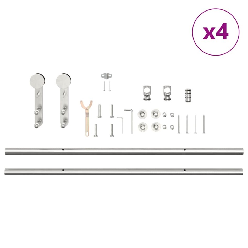 Kit de herrajes para puerta corredera 366 cm acero