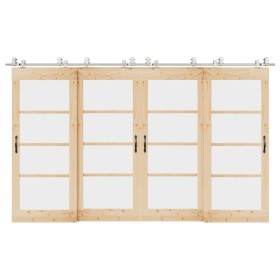 Kit de herrajes para puerta corredera 366 cm acero
