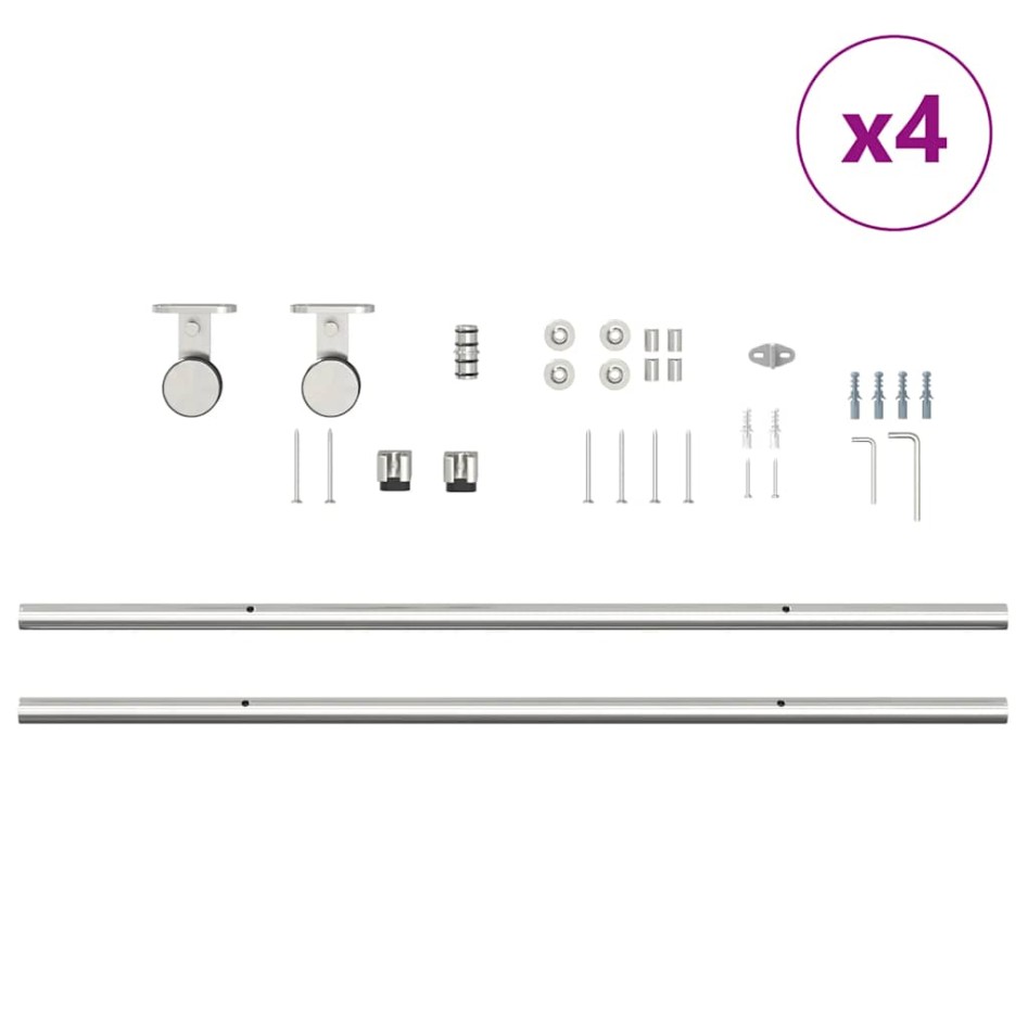 Kit de herrajes para puerta corredera 366 cm acero