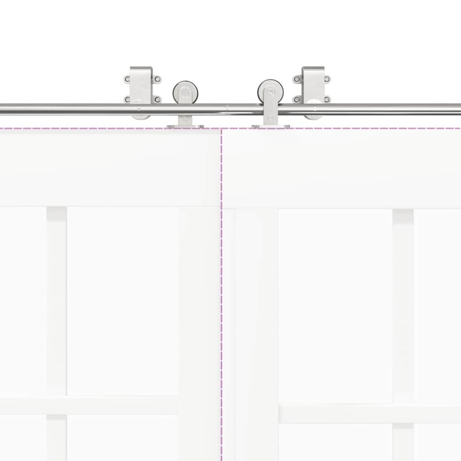 Kit de herrajes para puerta corredera 366 cm acero