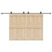 Kit de herrajes para puertas correderas acero negro 400 cm