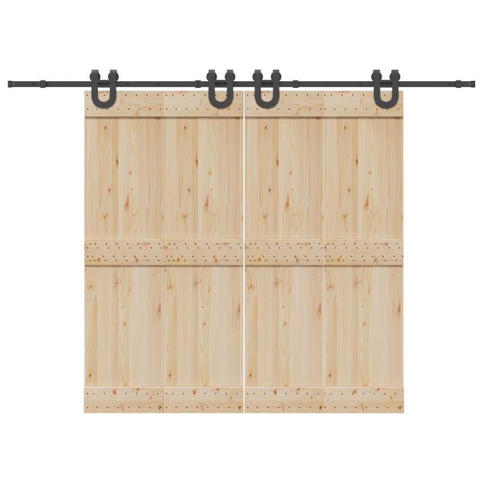 Kit de herrajes para puertas correderas acero negro 400