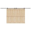 Kit de herrajes para puertas correderas acero negro 427 cm