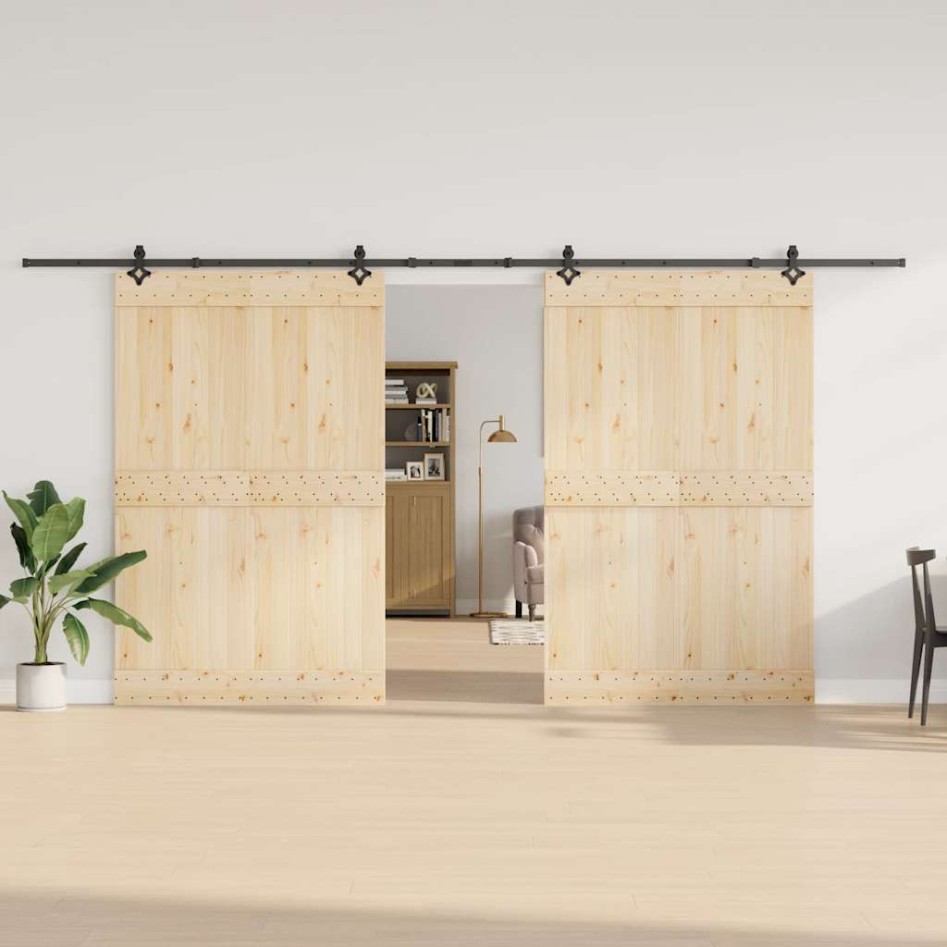 Kit de herrajes para puertas correderas acero negro 427