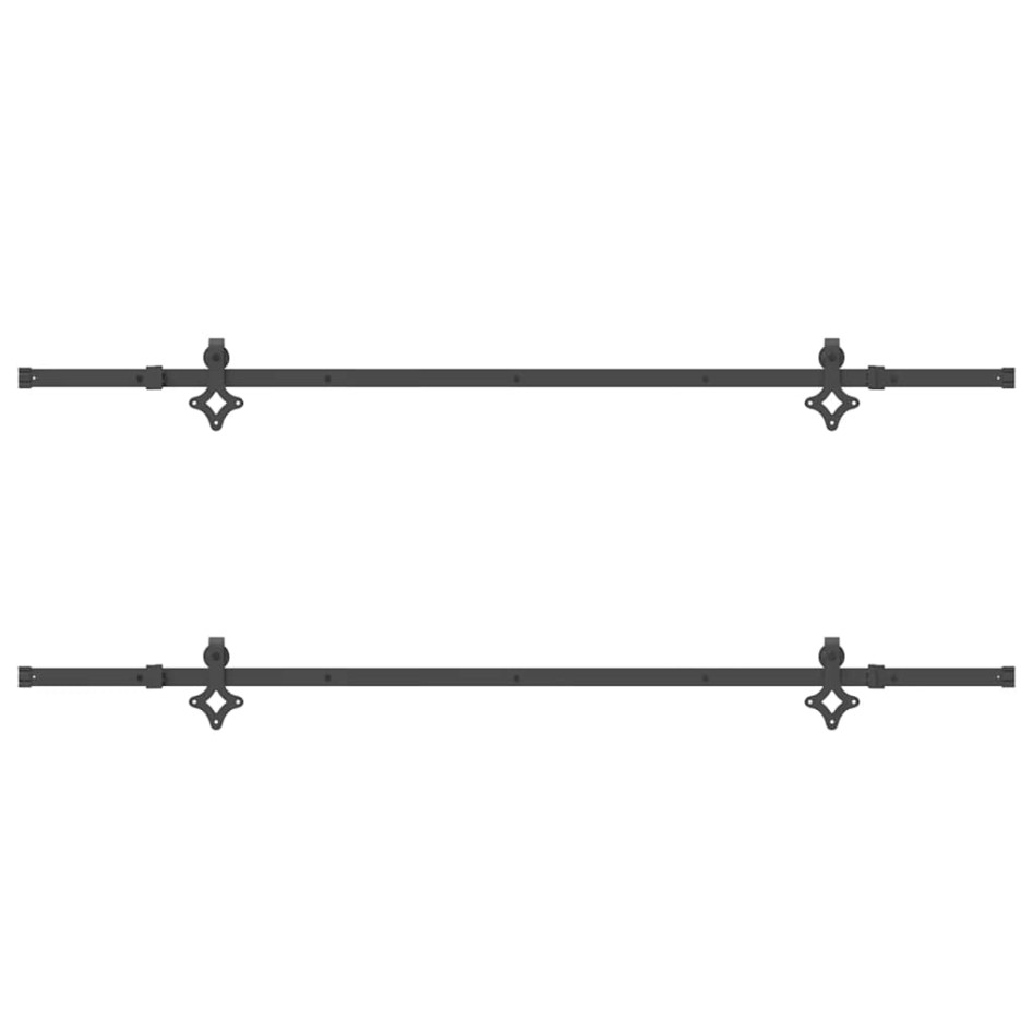 Kit de herrajes para puertas correderas acero negro 427