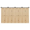 Kit de herrajes para puertas correderas acero negro 400 cm