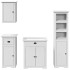 Juego de muebles de baño BODO 4 pzas madera maciza pino