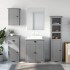 Juego de muebles de baño BODO 4 pzas madera maciza pino