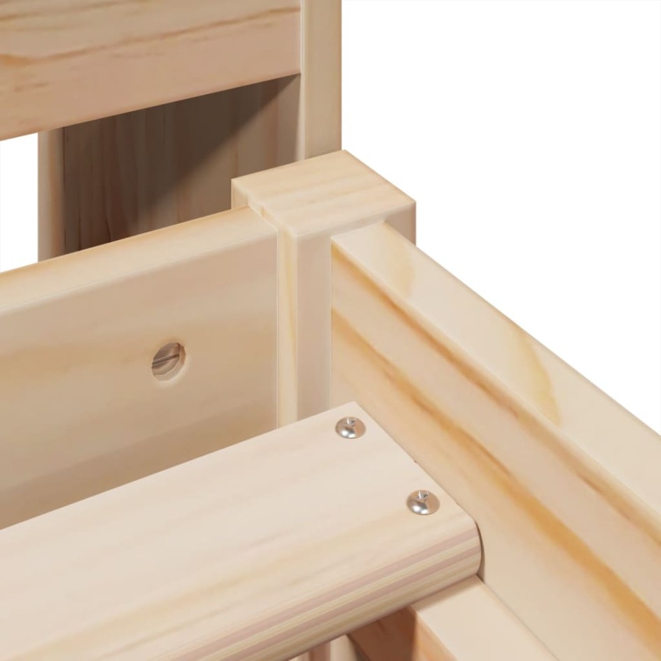 Estructura de cama sin colchón madera maciza de pino 90x190