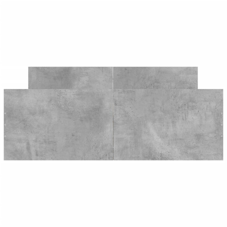 Estructura de cama con cabecero piecero gris hormigón