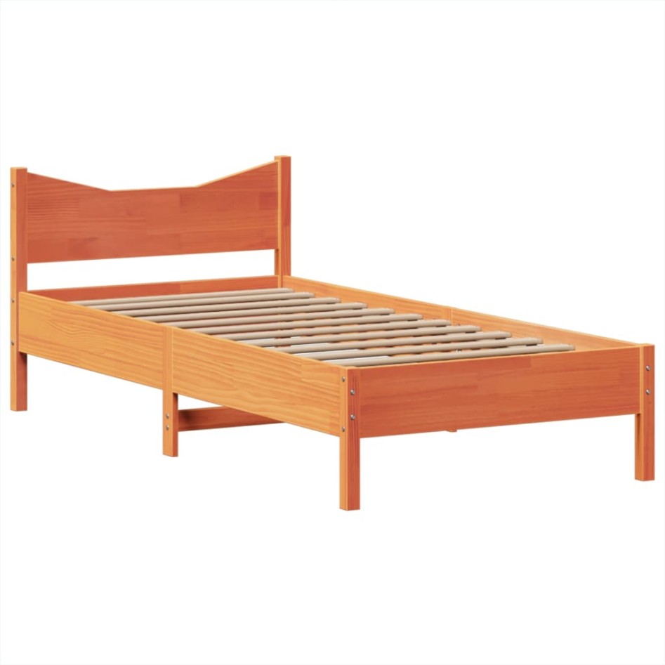 Estructura de cama sin colchón madera maciza marrón 90x190