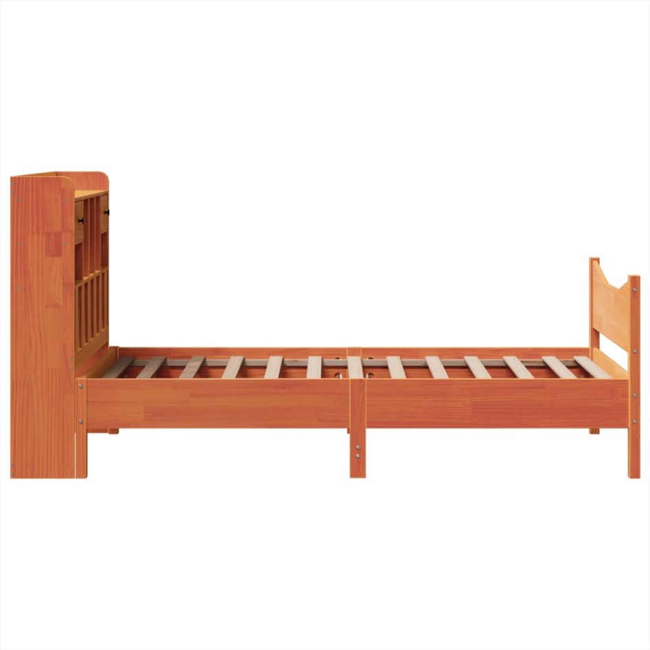 Estructura de cama sin colchón madera maciza marrón 90x190