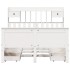 Cama con estantería sin colchón madera maciza blanca 140x190