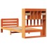 Cama con estantería sin colchón madera maciza marrón 75x190