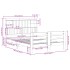 Cama con estantería sin colchón madera maciza marrón 140x190