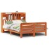 Cama con estantería sin colchón madera maciza marrón 140x200