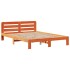 Cama con estantería sin colchón madera maciza marrón 140x200