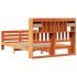Cama con estantería sin colchón madera maciza marrón 140x200