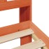 Cama con estantería sin colchón madera maciza marrón 140x200