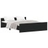 Estructura de cama con cabecero piecero negro 150x200
