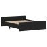 Estructura de cama con cabecero piecero negro 150x200
