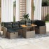 Set sofás jardín y cojines 5 pzas ratán sintético acacia