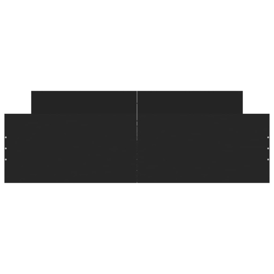 Estructura de cama con cabecero piecero negro 150x200