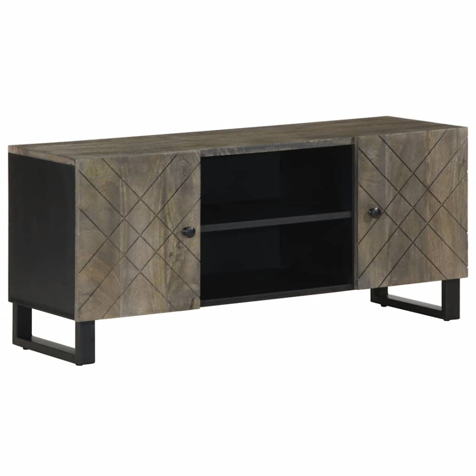 Mueble de TV madera maciza de mango negro 105x33x46