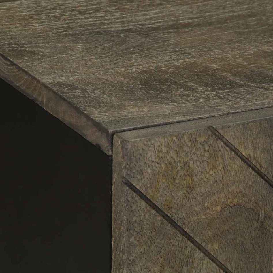 Mueble de TV madera maciza de mango negro 105x33x46