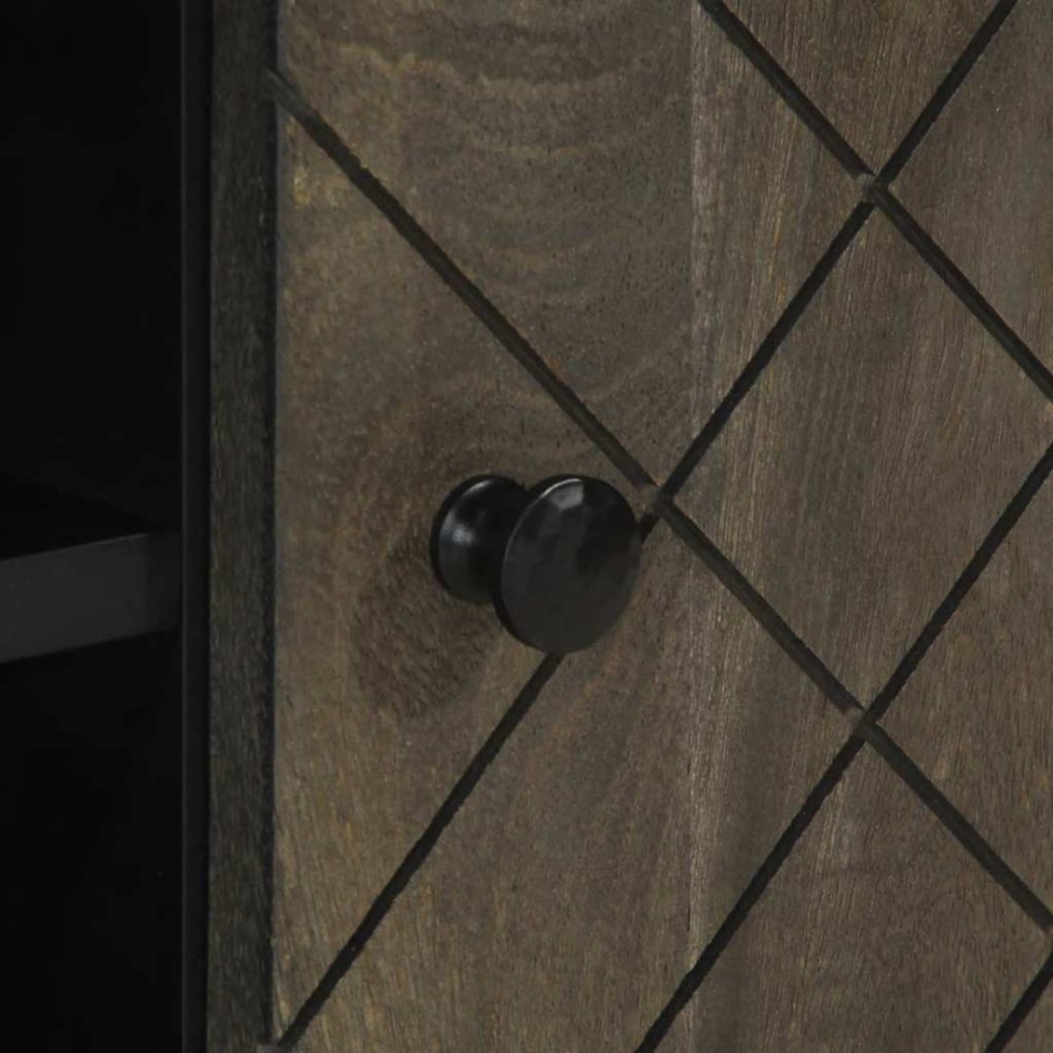 Mueble de TV madera maciza de mango negro 105x33x46