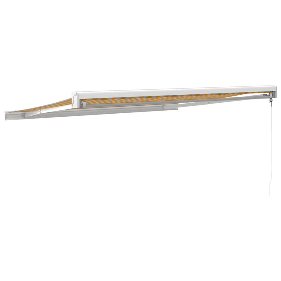 Toldo retráctil aluminio y tela blanco y amarillo 3x2,5