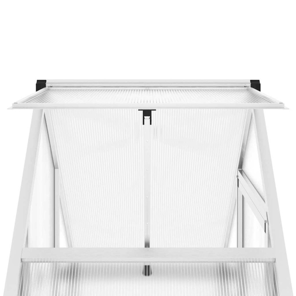 Invernadero con marco base aluminio plateado 169x58x195