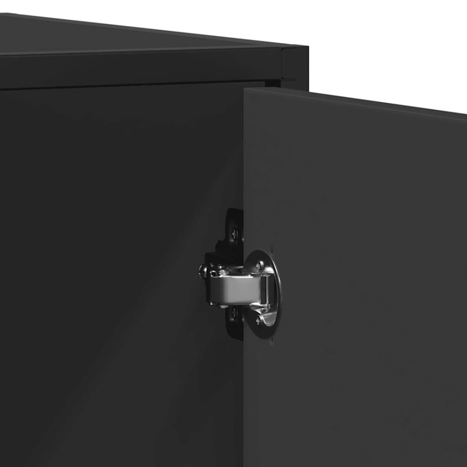 Aparador de madera de ingeniería negro 92x35x76